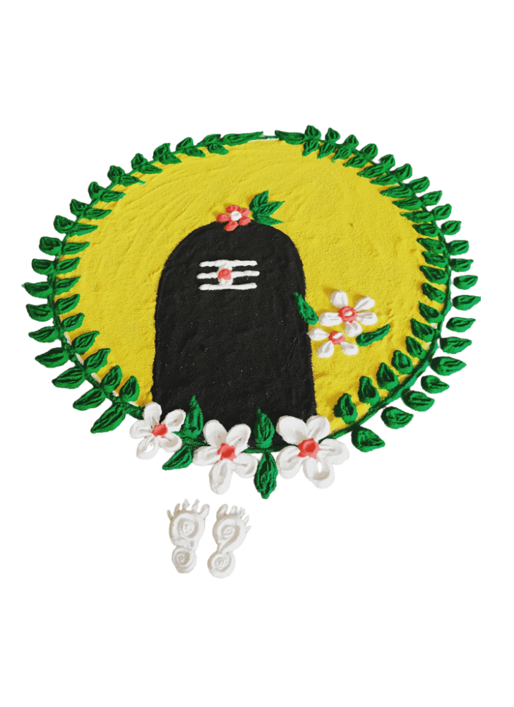 Admirable Narmadeshwar Shivling Rangoli Design