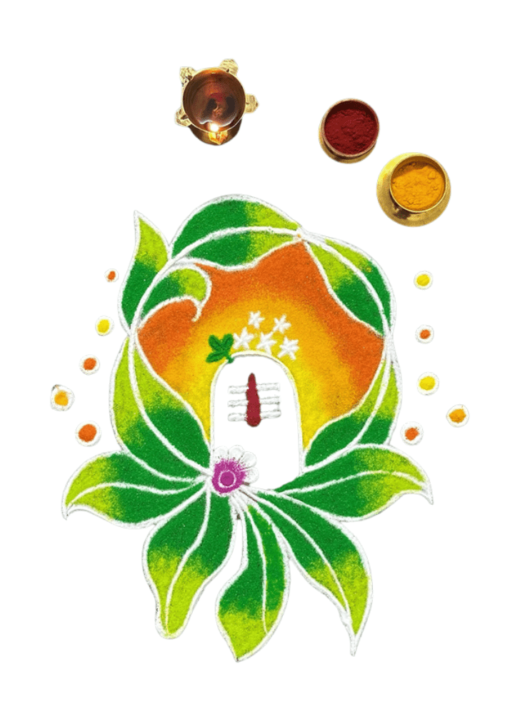 Alluring Narmadeshwar Shivling Rangoli