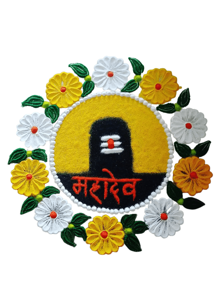 Angelic Narmadeshwar Shivling Rangoli