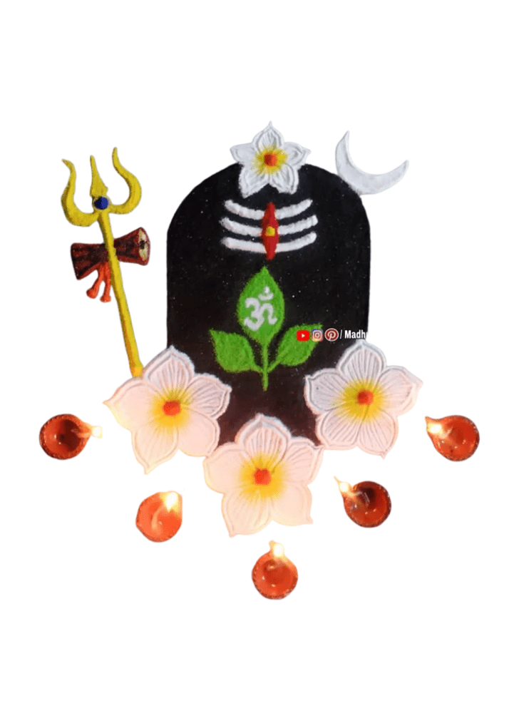 Appealing Narmadeshwar Shivling Rangoli