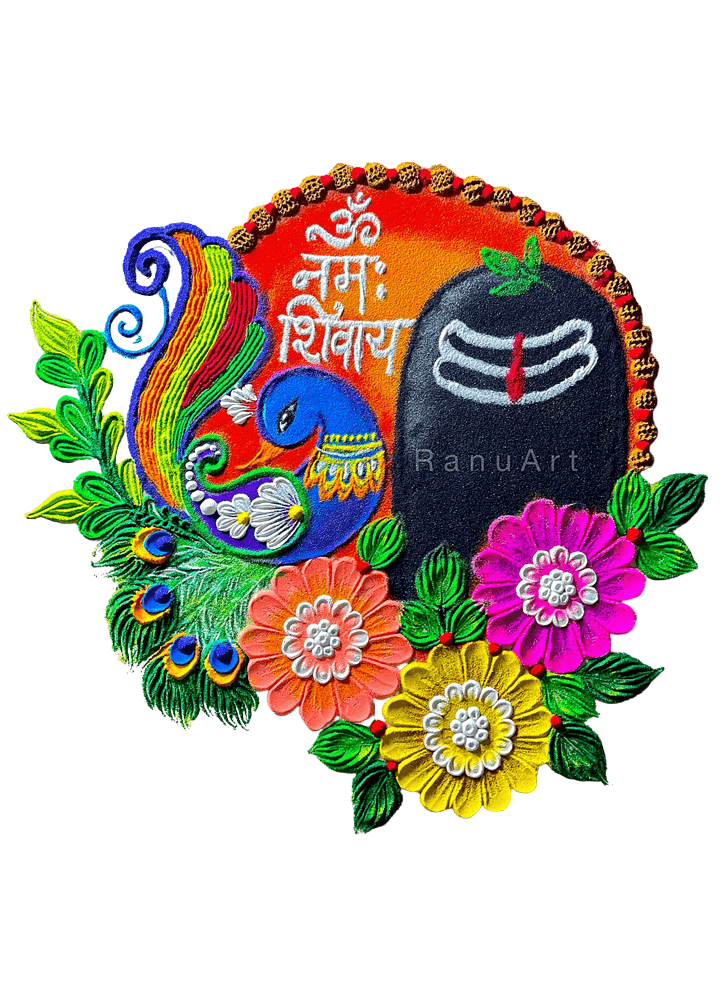 Bewitching Narmadeshwar Shivling Rangoli