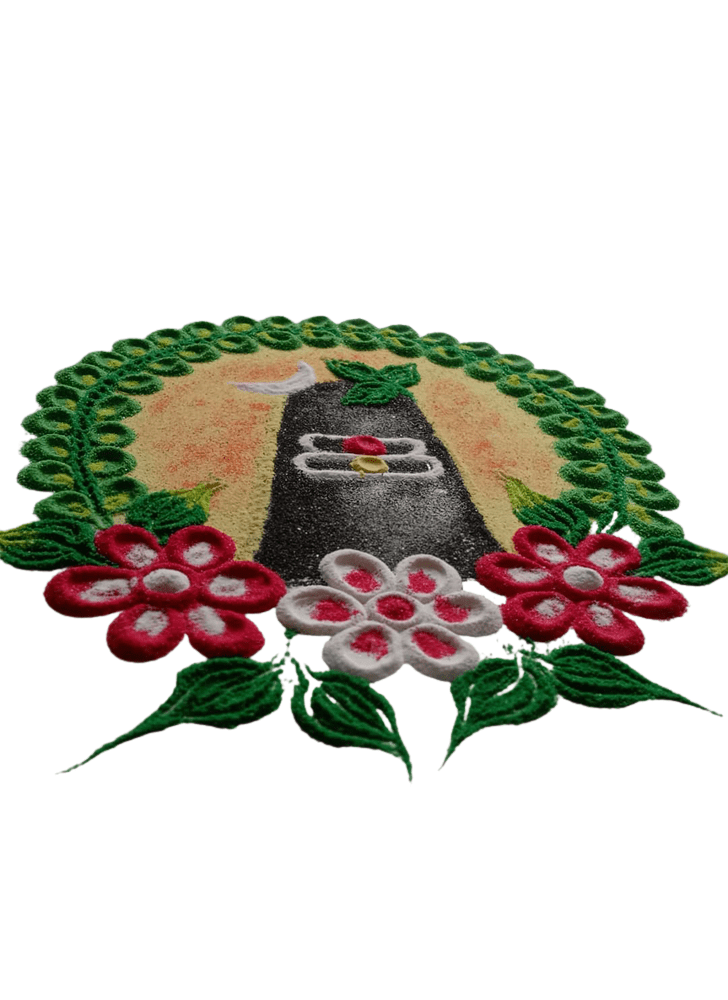 Captivating Narmadeshwar Shivling Rangoli