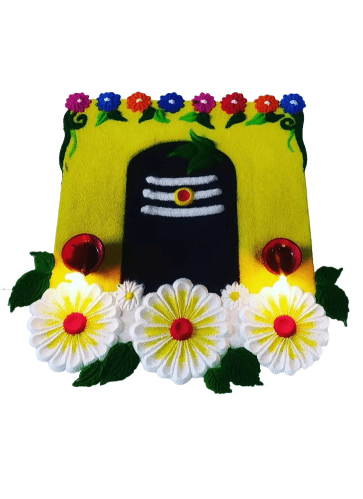 Charming Narmadeshwar Shivling Rangoli