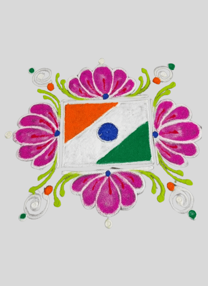 Graceful 15 August Rangoli