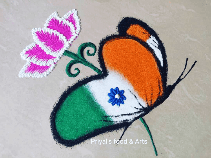 Delightful 26 January Rangoli