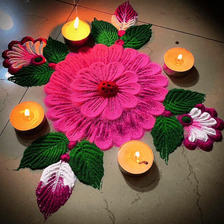 Lovely Agrahayana Amavasya Rangoli Design