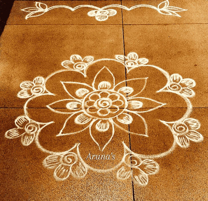 Appealing Aja Ekadashi Rangoli