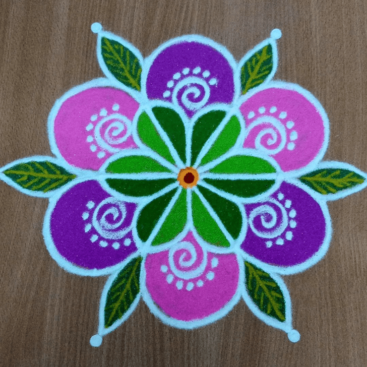 Admirable Anant Chaturdashi Rangoli Design