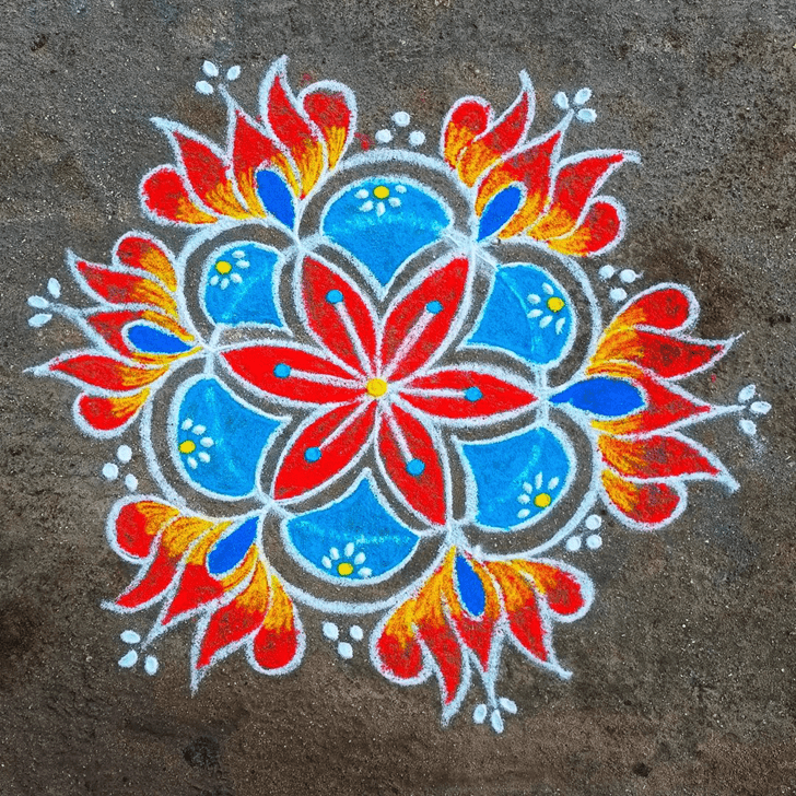 Beauteous Shanti Puja Rangoli