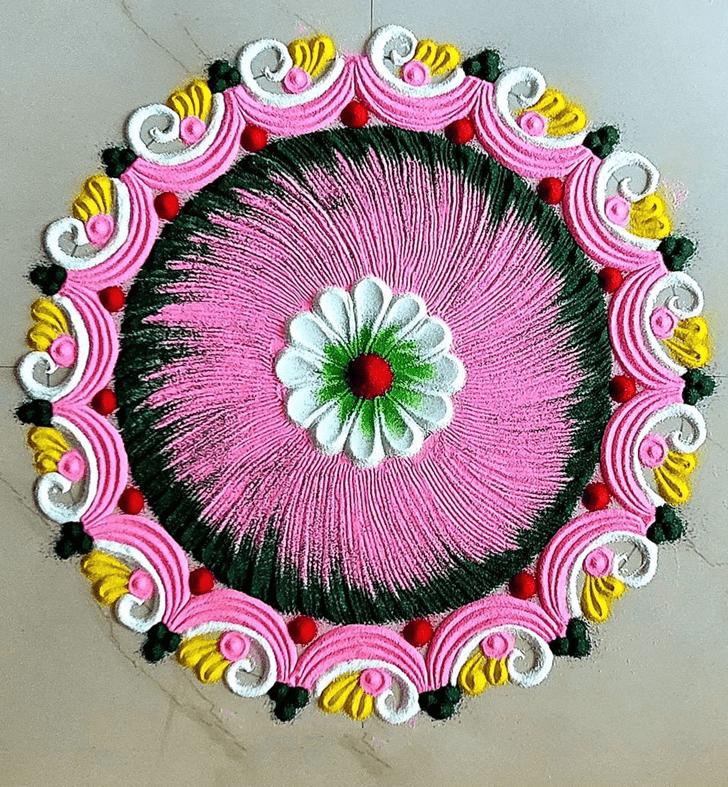 Classy Shanti Puja Rangoli