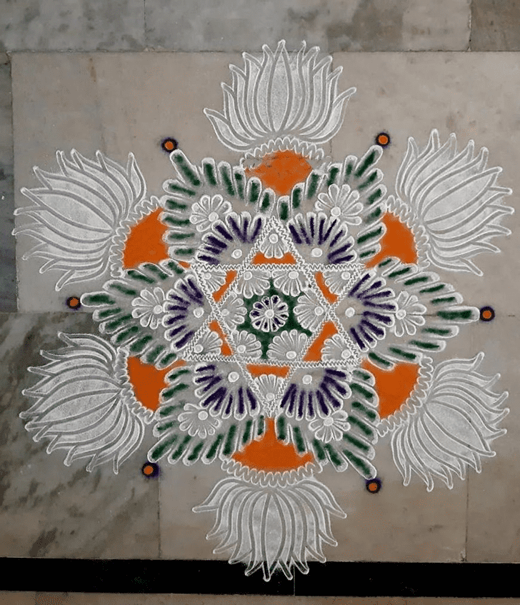 Comely Anant Chaturdashi Rangoli