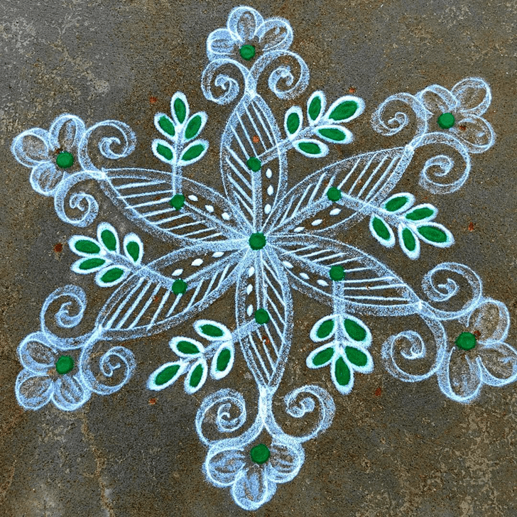 Dazzling Shanti Puja Rangoli