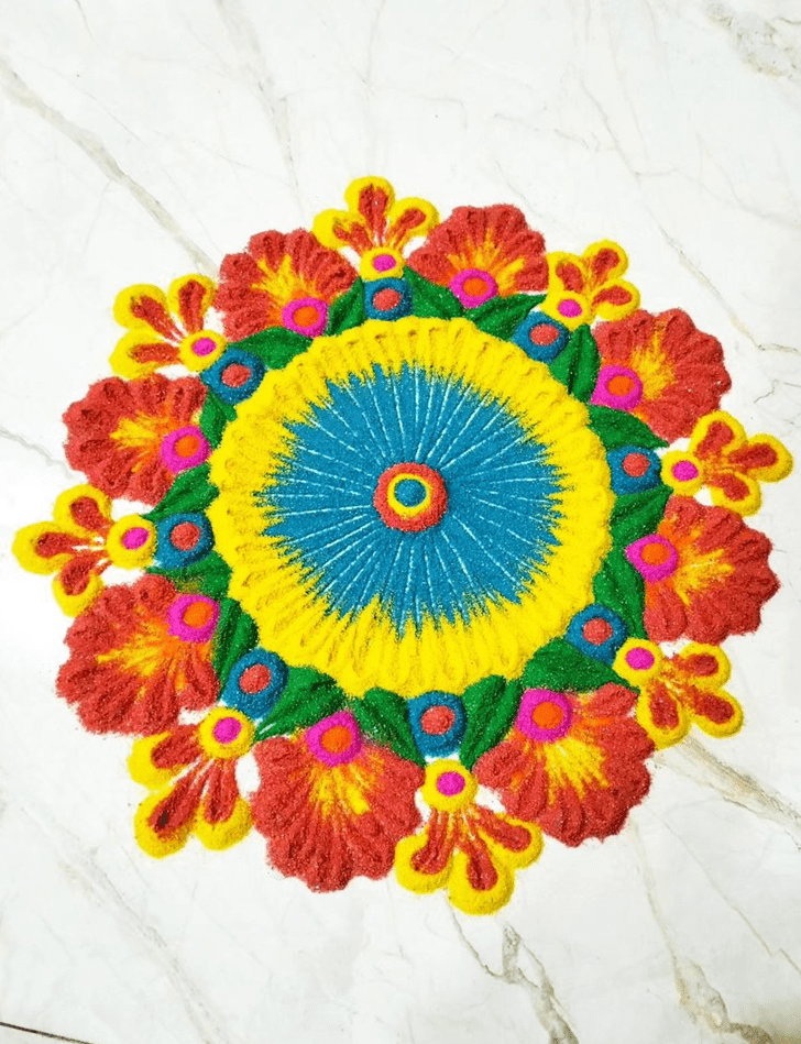 Delightful Anant Chaturdashi Rangoli