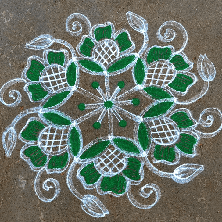 Graceful Anant Chaturdashi Rangoli