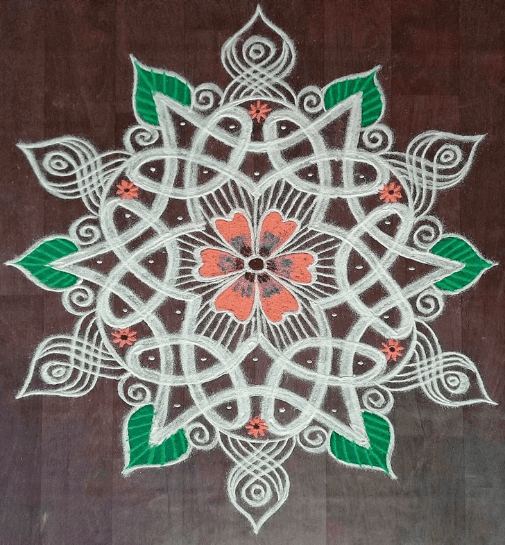 Awesome Shanti Puja Rangoli