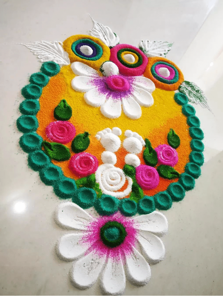 Inviting Anant Chaturdashi Rangoli