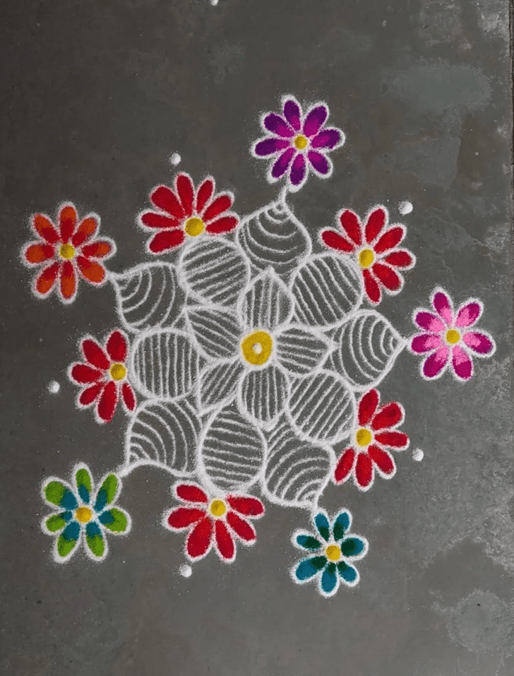 Slightly Anant Chaturdashi Rangoli