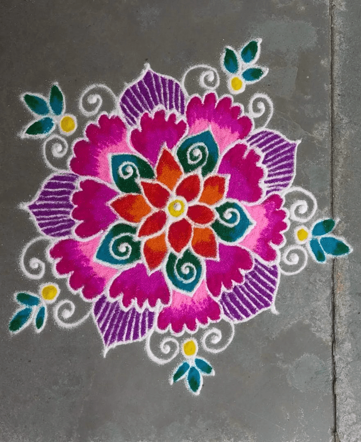 Splendid Anant Chaturdashi Rangoli