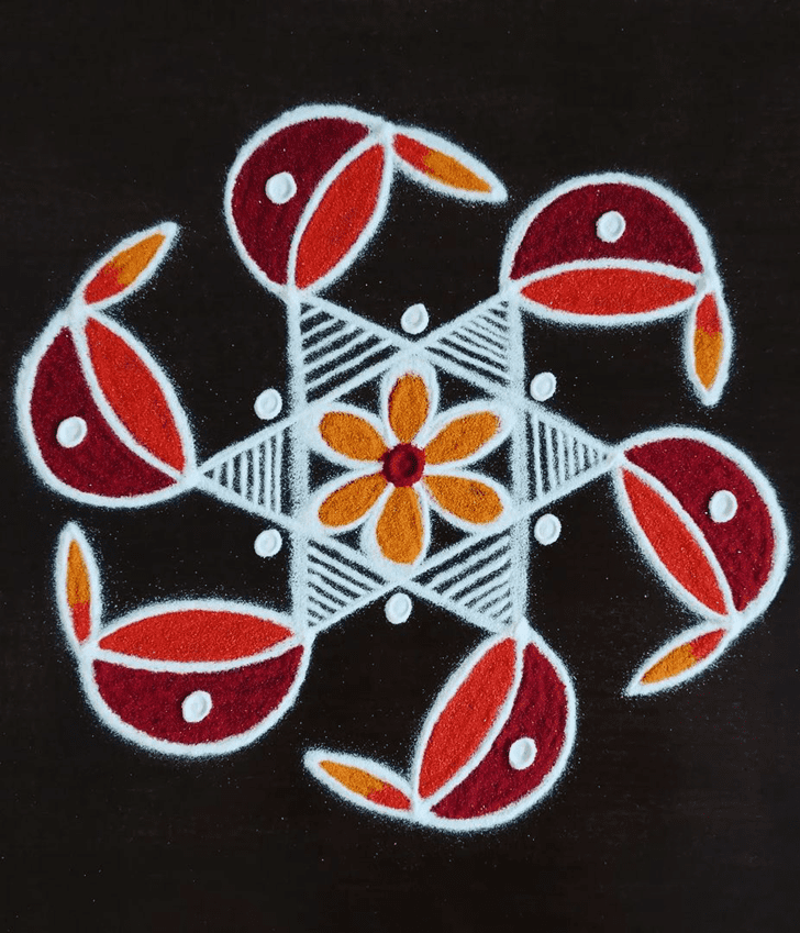 Superb Shanti Puja Rangoli