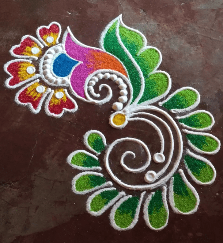 Wonderful Shanti Puja Rangoli Design