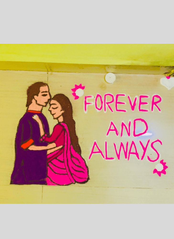 Admirable Anniversary Rangoli Design