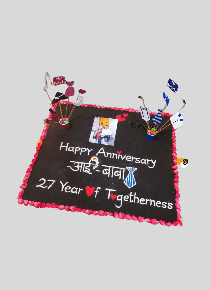 Superb Anniversary Rangoli