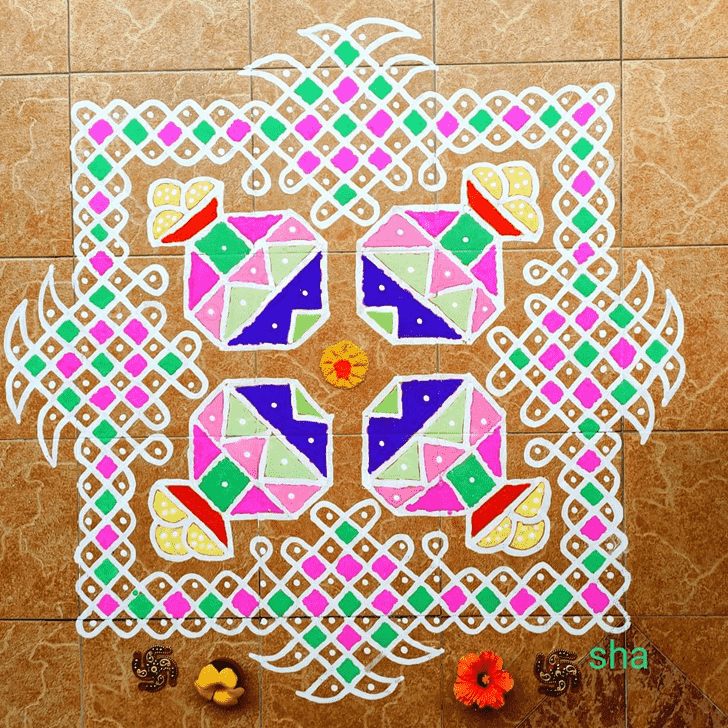 Inviting Apara Ekadashi Rangoli