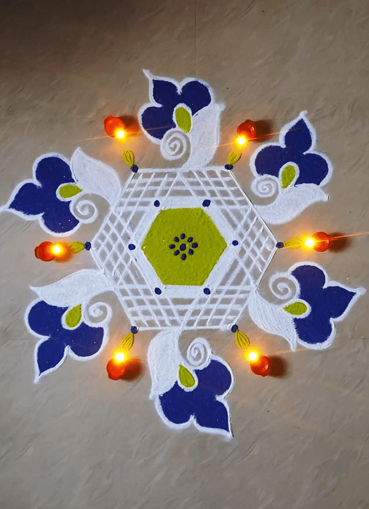 Delicate Asadha Amavasya Rangoli