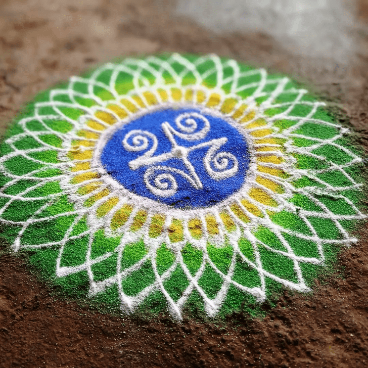 Pretty Asadha Amavasya Rangoli