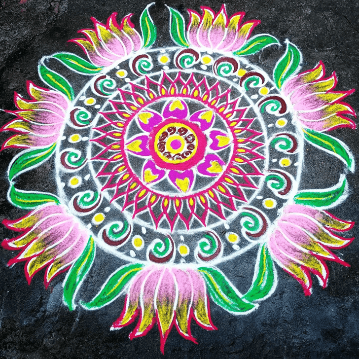 Ravishing Asadha Amavasya Rangoli