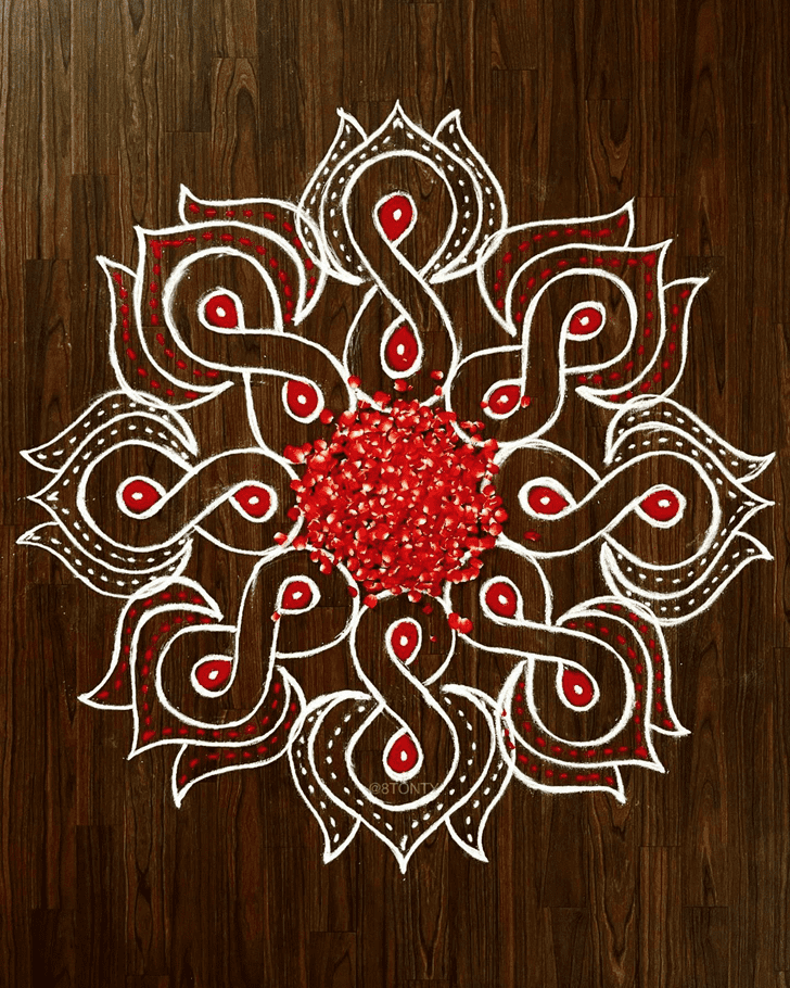 Shapely Asadha Amavasya Rangoli