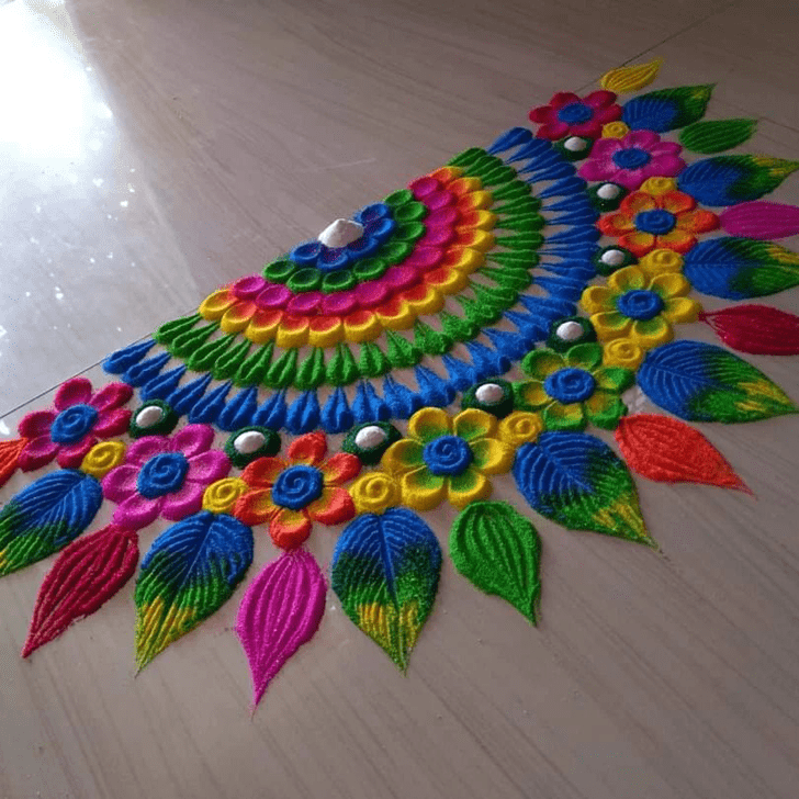 Comely Asadha Purnima Rangoli