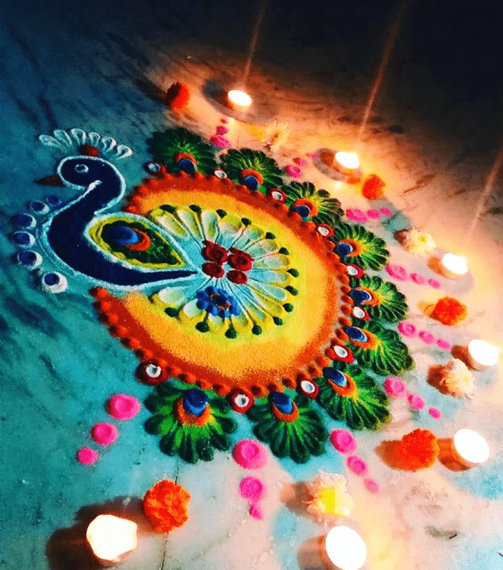 Ravishing Asadha Purnima Rangoli