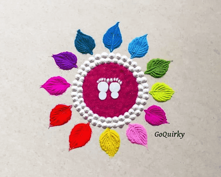 Delicate Ashtami Rangoli