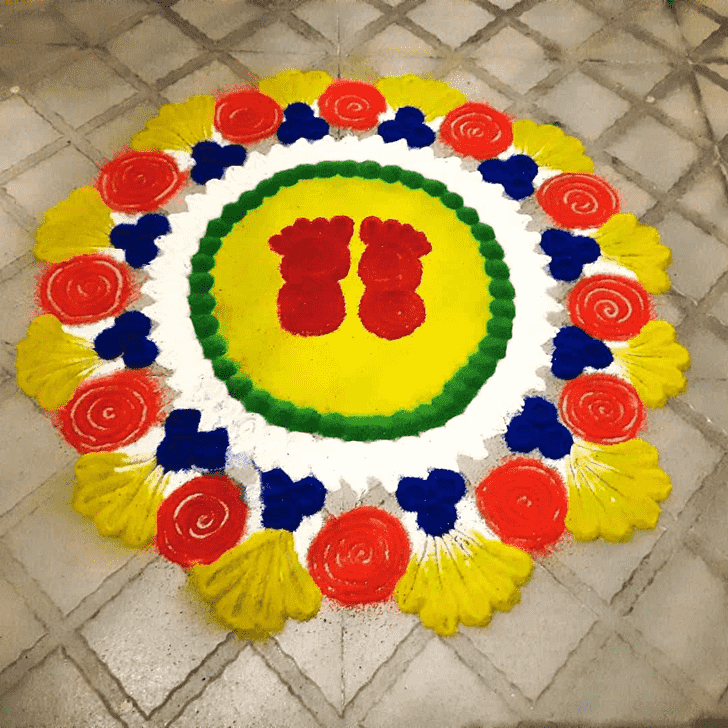 Fetching Ashtami Rangoli