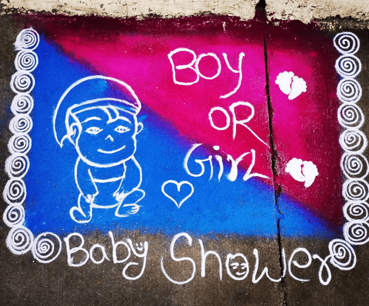 Shapely Baby Shower Rangoli