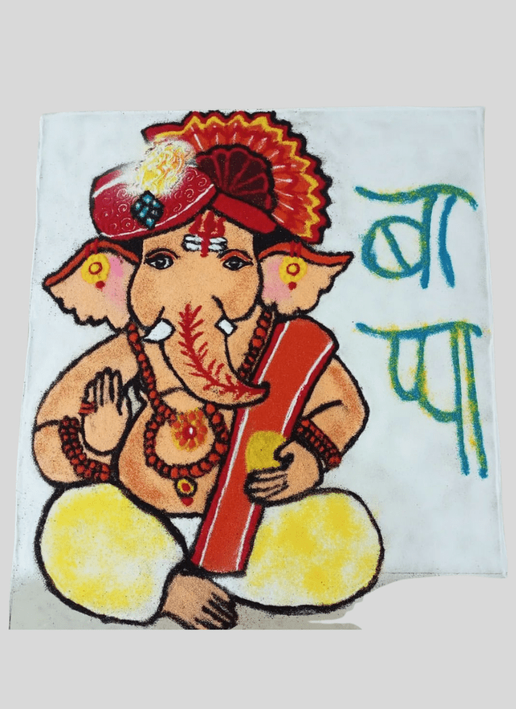 Comely Bala Ganpati Rangoli