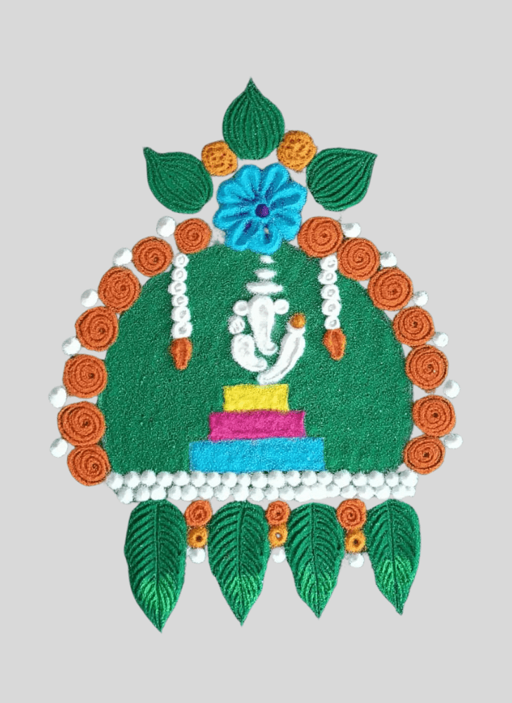 Delicate Bala Ganpati Rangoli