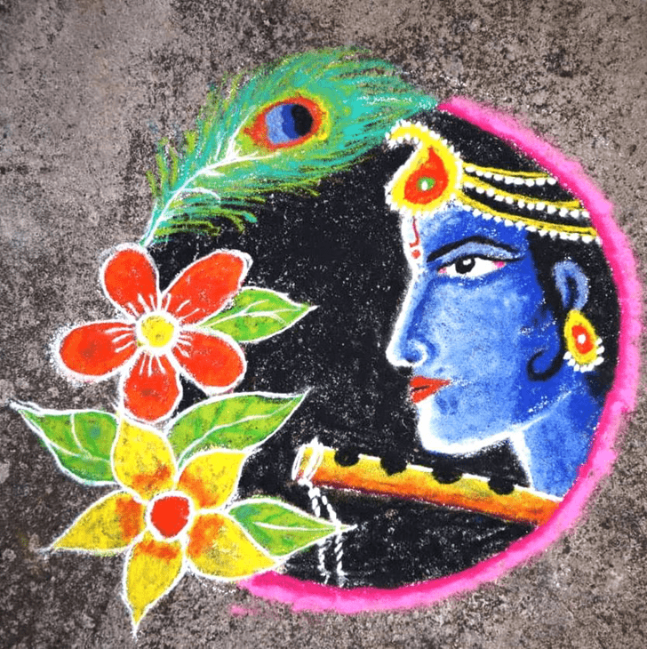 Exquisite Bansuri Rangoli