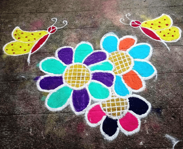 Ravishing Best And Simple Rangoli