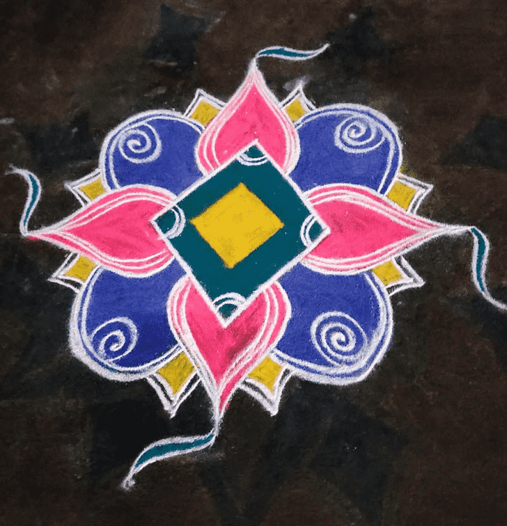 Shapely Best And Simple Rangoli