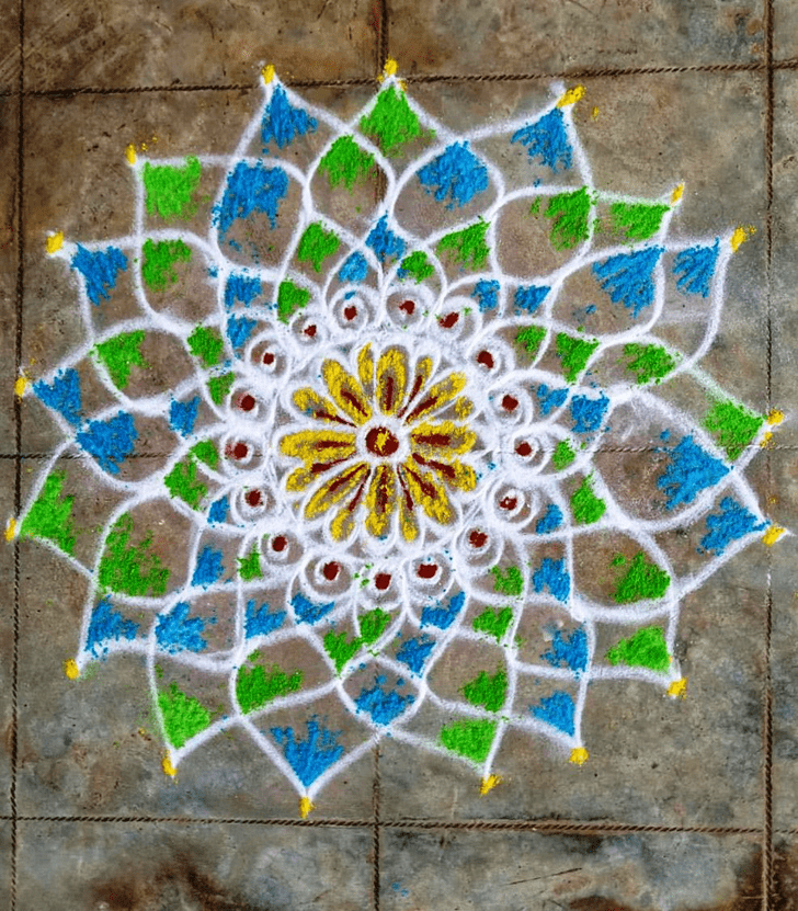 Wonderful Best And Simple Rangoli Design