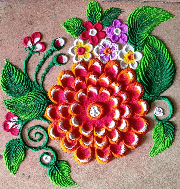 Delicate Bhadra Amavasya Rangoli