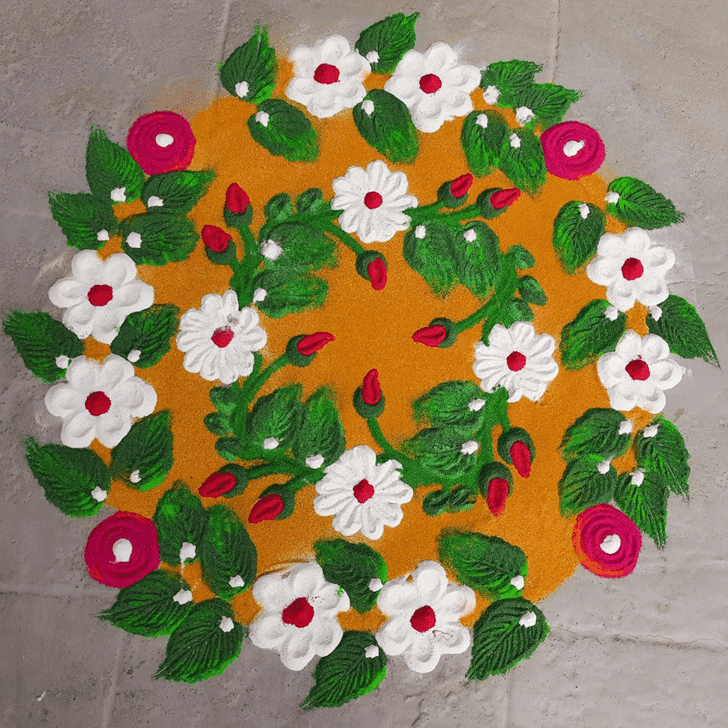 Delightful Bhadra Amavasya Rangoli