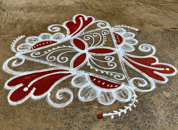 Excellent Bhadra Amavasya Rangoli