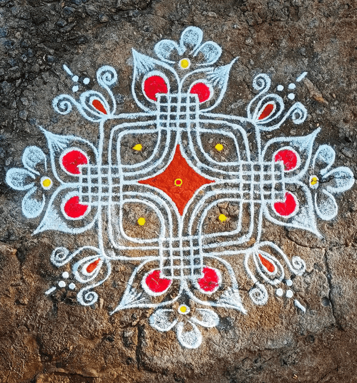 Pretty Bhadra Amavasya Rangoli