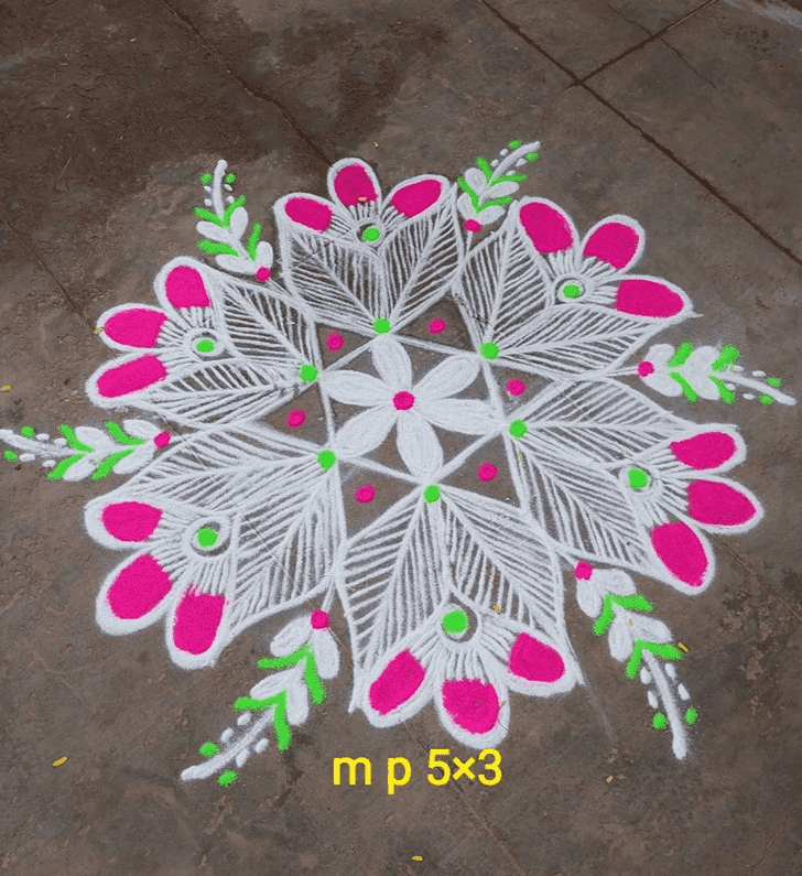 Radiant Bhadra Amavasya Rangoli