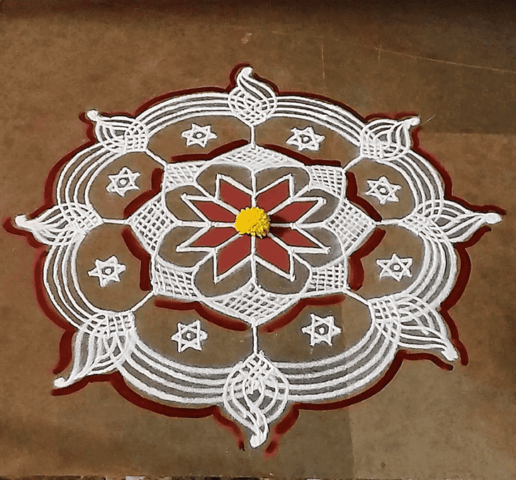 Shapely Bhadra Amavasya Rangoli