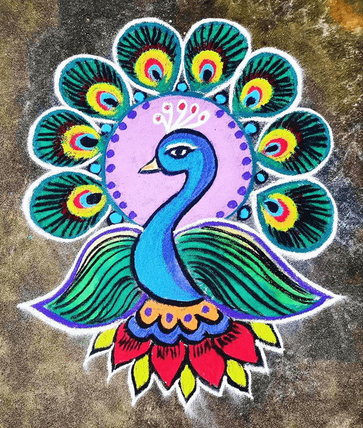 Comely Bird Rangoli