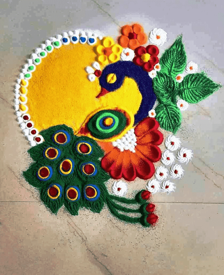 Dazzling Bird Rangoli